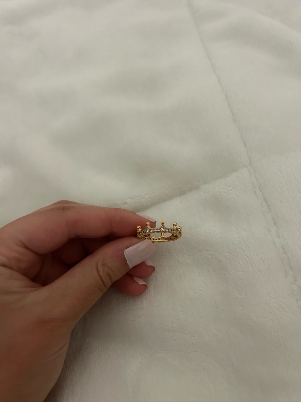 Pandora Gold Crown Ring with Clear Stones